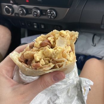 PHX Burrito House - Breakfast burrito with ham and pinto beans. - Mexican Near Me - Phoenix, Arizona