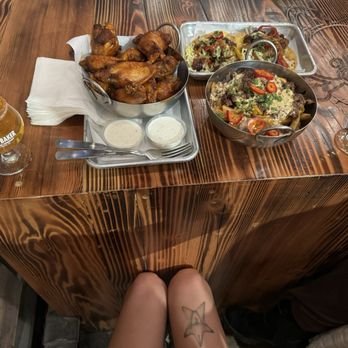Able Baker Brewing - Beer brined wings (buffalo), Pork belly tacos, Hangover fries - Brewpubs Near Me - Las Vegas, Nevada