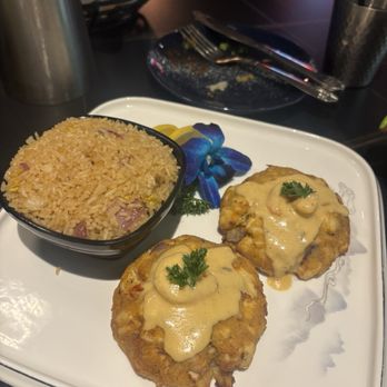 Blue Sunday Bar & Grill - MARYLAND JUMBO CRAB CAKE and FRIED RICE - Asian Fusion Near Me - Bensalem, Pennsylvania Blue Sunday Bar & Grill - MARYLAND JUMBO CRAB CAKE and FRIED RICE - Asian Fusion Near Me - Bensalem, Pennsylvania