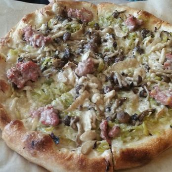 Zut On Fourth - Very bland mushroom leek pizza $21, sausages added $3 - Mediterranean Near Me - Berkeley, California