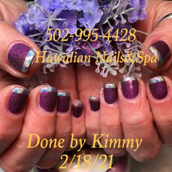 Hawaiian Nails - Natural nails with Mood changing Gelpolish (rich violet-cool(pic above)/frosted pink-warm) and holographic tips. - Nail Salons Near Me - Louisville, Kentucky Hawaiian Nails - Natural nails with Mood changing Gelpolish (rich violet-cool(pic above)/frosted pink-warm) and holographic tips. - Nail Salons Near Me - Louisville, Kentucky