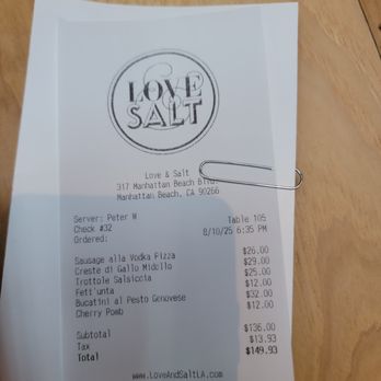 Love & Salt - Italian Near Me - Manhattan Beach, California