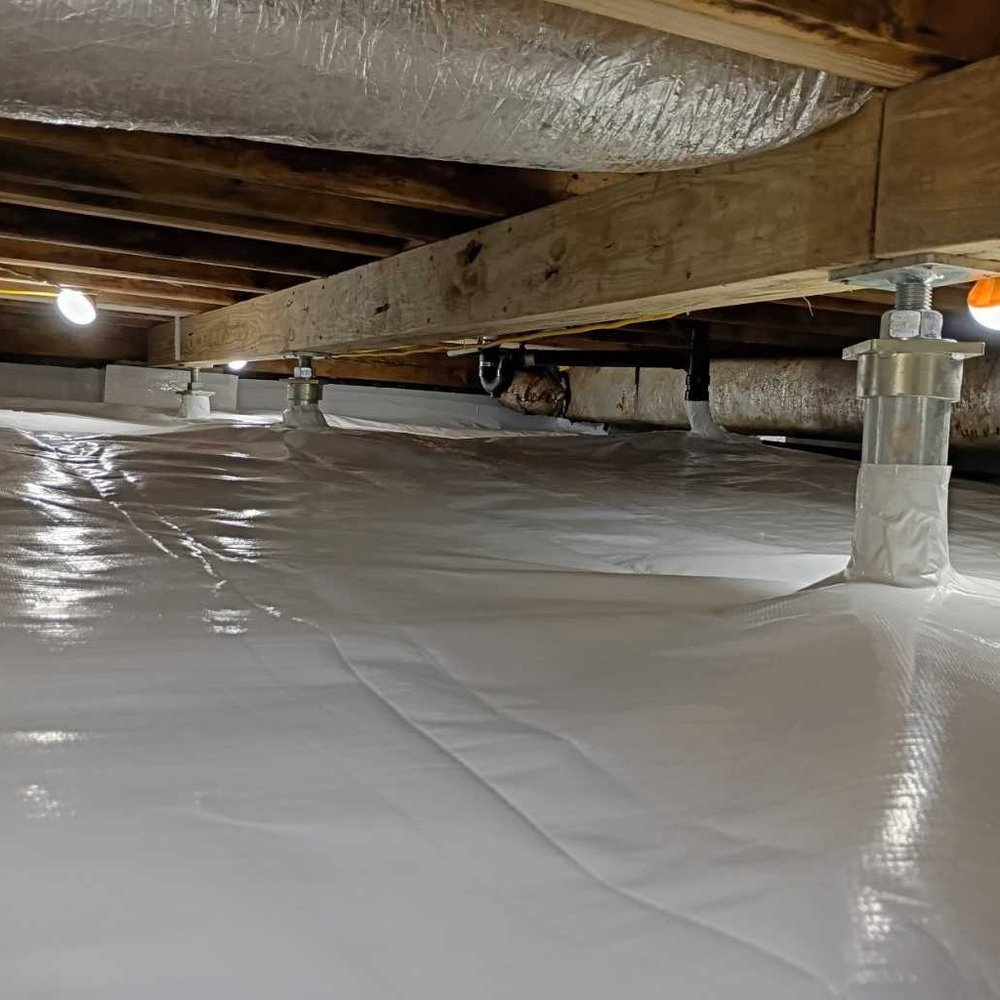 We Crawl Spaces Foundation Repair - New wood beams and jacks and permanent LED lighting. - Foundation Repair Near Me - Chesapeake, Virginia We Crawl Spaces Foundation Repair - New wood beams and jacks and permanent LED lighting. - Foundation Repair Near Me - Chesapeake, Virginia