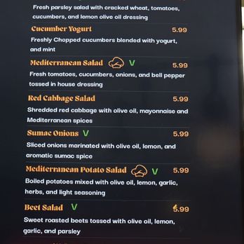 Tut's Kabob - Menu COLD APPETIZERS (April 2026) - Mediterranean Near Me - Glendora, California