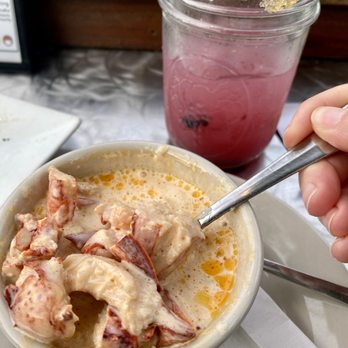 Side Street Cafe - Lobster Chowder and blueberry margarita - American Near Me - Bar Harbor, Maine Side Street Cafe - Lobster Chowder and blueberry margarita - American Near Me - Bar Harbor, Maine