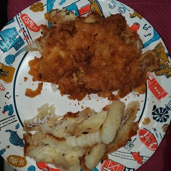 Mr C’s Fried Chicken & Waffles - This is how much fish was left after peeling off the breading. - Southern Near Me - San Antonio, Texas
