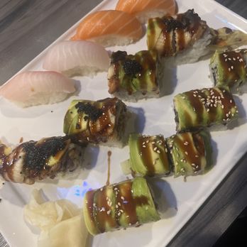 Sakura Bowl - Black Dragon Caterpillar and Nigiri Salmon and Red Snapper - Japanese Near Me - Highland, Indiana Sakura Bowl - Black Dragon Caterpillar and Nigiri Salmon and Red Snapper - Japanese Near Me - Highland, Indiana