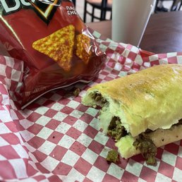 Cheese steak that he couldn't wait for me to take a pic before biting in. Cheese steak that he couldn't wait for me to take a pic before biting in.