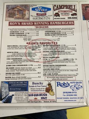 Menu photo 6 Ron's Hamburger & Chili Skiatook, OK Menu photo 6 Ron's Hamburger & Chili Skiatook, OK
