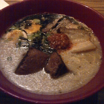 IPPUDO NY - Akamaru Modern Ramen w/ Nitamago (seasoned salt boiled egg) and Kakuni (braised pork belly) - Ramen Near Me - New York, New York IPPUDO NY - Akamaru Modern Ramen w/ Nitamago (seasoned salt boiled egg) and Kakuni (braised pork belly) - Ramen Near Me - New York, New York