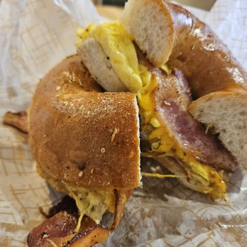 The Bean On Hertel - Egg, cheddar, and bacon on rosemary salt - Coffee & Tea Near Me - Buffalo, New York