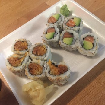 RAWR Sushi - Spicy crunchy tuna and salmon avocado rolls (I ate one from each) - Sushi Bars Near Me - Springfield, Virginia