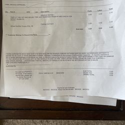 Plaza Tire Service - Second work order