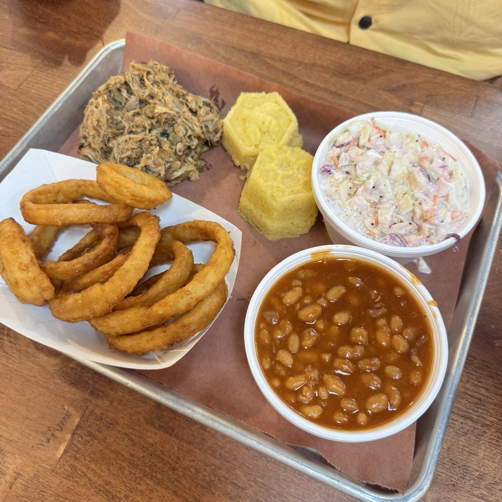 Honey's BBQ - Pulled pork with baked beans and coleslaw. - Barbeque Near Me - Davenport, Florida Honey's BBQ - Pulled pork with baked beans and coleslaw. - Barbeque Near Me - Davenport, Florida