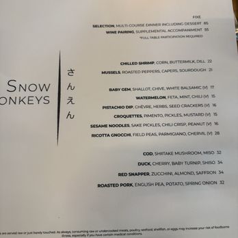 Snow Monkeys - Menu - Japanese Near Me - Johns Island, South Carolina Snow Monkeys - Menu - Japanese Near Me - Johns Island, South Carolina