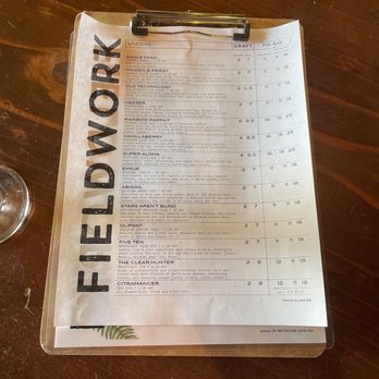 Fieldwork Brewing Company - Beer Menu 1 - Salad Near Me - Corte Madera, California Fieldwork Brewing Company - Beer Menu 1 - Salad Near Me - Corte Madera, California