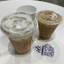 Just peachy latte 16 oz, cookie butter latte 12 oz Just peachy latte 16 oz, cookie butter latte 12 oz