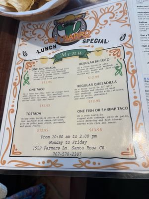 Menu photo 2 El Charro Mexican Restaurant Santa Rosa, CA Menu photo 2 El Charro Mexican Restaurant Santa Rosa, CA