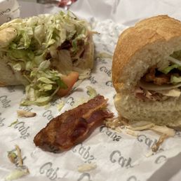 Classic club with extra lettuce - I made a mess of it when unwrapping it Classic club with extra lettuce - I made a mess of it when unwrapping it