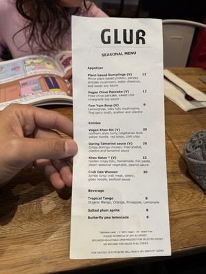 Menu photo 8 Glur New York, NY
