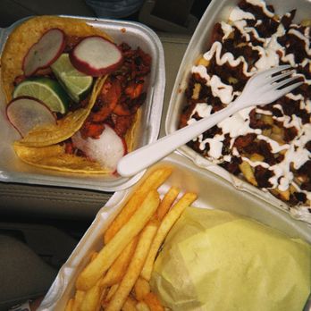 Tony's Tacos - Burger, 2 tacos de al pastor and carne asada fries. 10/10 - Mexican Near Me - Oklahoma City, Oklahoma Tony's Tacos - Burger, 2 tacos de al pastor and carne asada fries. 10/10 - Mexican Near Me - Oklahoma City, Oklahoma