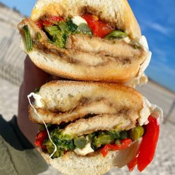 A & S Pork Store and Deli of Massapequa - Chicken cutlet, fresh mozzarella, roasted peppers, broccoli rabe, and balsamic