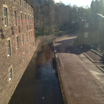 New Lanark World Heritage Site - View from bridge between visitor centre and mill - Landmarks & Historical Buildings Near Me - Lanark, SLK