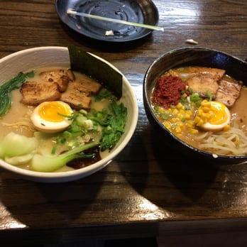 Uma Uma - Tonkotsu left, level 5 spicy miso on the right. Great meat and noodles have a good bite. Broth passable. - Ramen Near Me - Ellicott City, Maryland Uma Uma - Tonkotsu left, level 5 spicy miso on the right. Great meat and noodles have a good bite. Broth passable. - Ramen Near Me - Ellicott City, Maryland