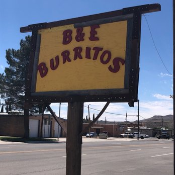 B & E Burritos - a sign for a restaurant - Mexican Near Me - Hatch, New Mexico