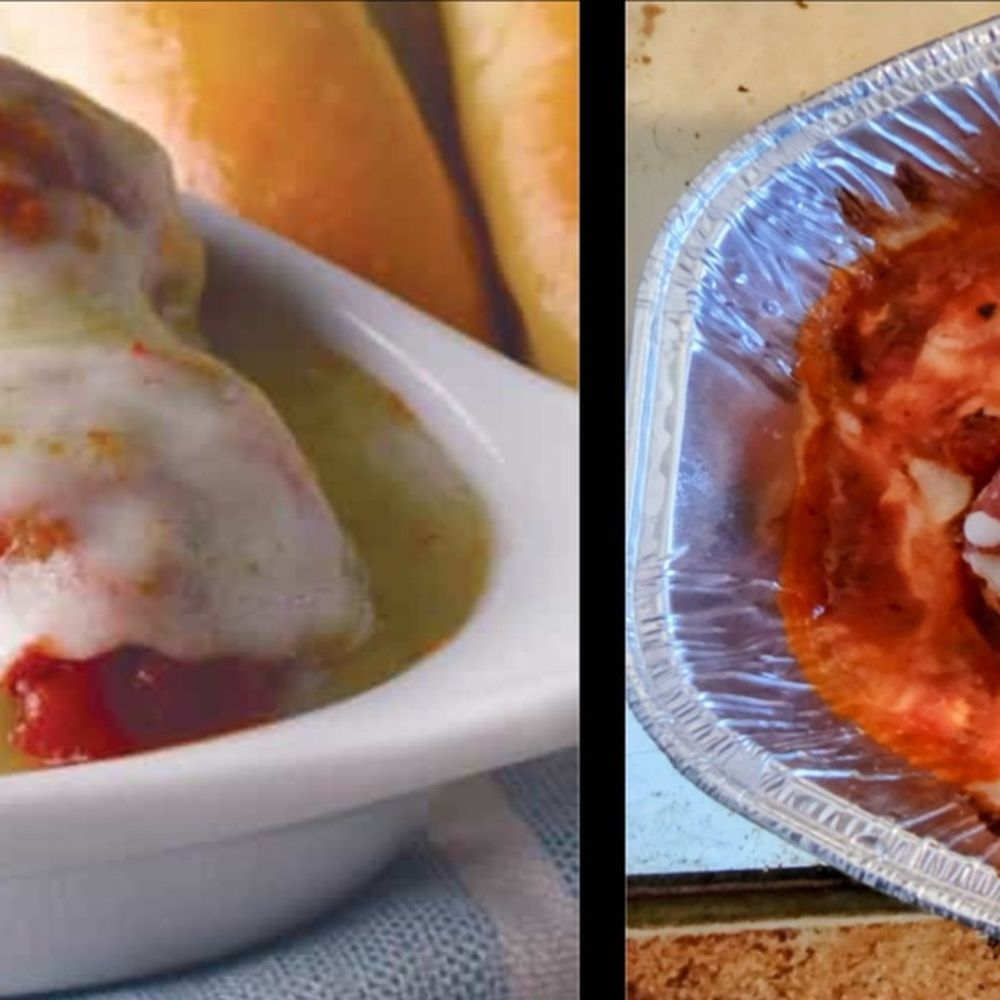 Fazoli's - The left picture is how Fazoli's advertised their Baked Italian Meatballs. The right side is what I received. - Italian Near Me - Walker, Michigan Fazoli's - The left picture is how Fazoli's advertised their Baked Italian Meatballs. The right side is what I received. - Italian Near Me - Walker, Michigan