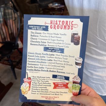 Historic Grounds Coffee Shop - Special menu July 2026 - Coffee & Tea Near Me - Beaufort, North Carolina Historic Grounds Coffee Shop - Special menu July 2026 - Coffee & Tea Near Me - Beaufort, North Carolina