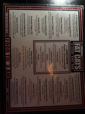 Menu photo 2 Original Fat Cat's Fort Lauderdale, FL Menu photo 2 Original Fat Cat's Fort Lauderdale, FL