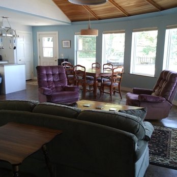Swan Lake Camp - Living area open to kitchen - Vacation Rentals Near Me - Swanville, Maine Swan Lake Camp - Living area open to kitchen - Vacation Rentals Near Me - Swanville, Maine