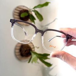 Hello Optometry - Large Half Gray Half Clear Glasses