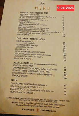 Menu photo 6 Calafuria Reno, NV Menu photo 6 Calafuria Reno, NV