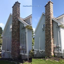 Clean Result Power Washing - Painted Hardie board siding cleaned & looking "like new" again!