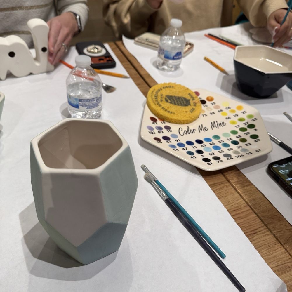 Color Me Mine - Pot painting in progress! - Kids Activities Near Me - Chicago, Illinois