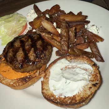 Kitty Dare - Lamb burger and feta fries - Mediterranean Near Me - Atlanta, Georgia Kitty Dare - Lamb burger and feta fries - Mediterranean Near Me - Atlanta, Georgia