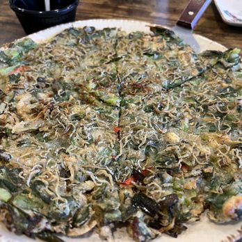 Jang Dok Dae - Anchovy chives pancake ( must try) - Korean Near Me - Flushing, New York Jang Dok Dae - Anchovy chives pancake ( must try) - Korean Near Me - Flushing, New York