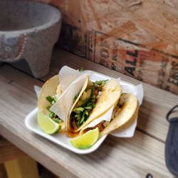 Lili's Tacos - Chivo (goat), borrego (lamb), and montalayo (lamb stomach) tacos--all quite tender and flavourful with handmade corn tortillas.