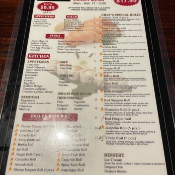 Ohayo Sushi - AYCE lunch menu - Sushi Bars Near Me - Webster, Texas