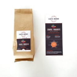 Caffe Mundi - Ethiopia-Yirgacheffe (berries, wine, roasted coconut): zurige noot, fruitig, kruidig en delicaat.