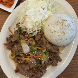Bulgogi Dupbap: Stir-fried Beef w/ vegetable, rice ($26)