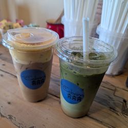 Cabana Coffee Company - Creme brulee iced latte and london fog