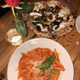 Penne Alla Vodka and Kale & Brussels Pizza Penne Alla Vodka and Kale & Brussels Pizza