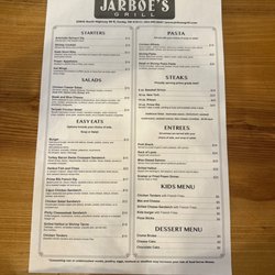 Jarboe's Grill - Food Menu
