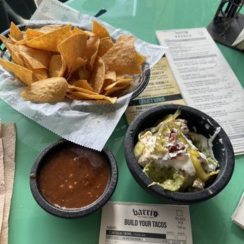 Barrio Tacos Gateway - Bacon jalapeño guac, salsa roja and chips. Highly recommend!!! - Breakfast & Brunch Near Me - Cleveland, Ohio