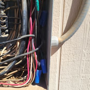 Valley Power & Lighting - Wire nuts on old #8 wires inside panel. Whenever possible its best to have an unbroken run of wire from breaker to charging station. - Electricians Near Me Valley Power & Lighting - Wire nuts on old #8 wires inside panel. Whenever possible its best to have an unbroken run of wire from breaker to charging station. - Electricians Near Me