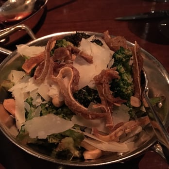 Blue Duck Tavern - Charred broccoli with black garlic caesar, pig ears, Virginia peanuts and parmesan - New American Near Me - Washington, DC, District of Columbia