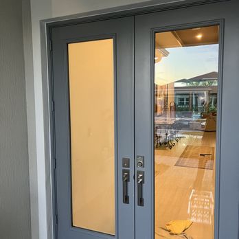 SunFilms Window Tinting - Add privacy film like this White Frost we installed on this entry door. This film still allows a ton of light to pass through. - Car Window Tinting Near Me - Lake Worth Beach, Florida SunFilms Window Tinting - Add privacy film like this White Frost we installed on this entry door. This film still allows a ton of light to pass through. - Car Window Tinting Near Me - Lake Worth Beach, Florida